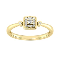 Bague Solitaire en Or 10k Sertie de Diamants