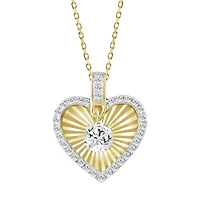 Pendentif Coeur en Or 10K Serti de Diamants Cultivés en Laboratoire avec Chaine - 18