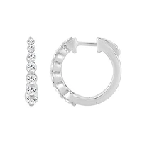 Boucles d’Oreilles Huggies en Argent Sterling Serties de Diamants Cultivés en Laboratoire