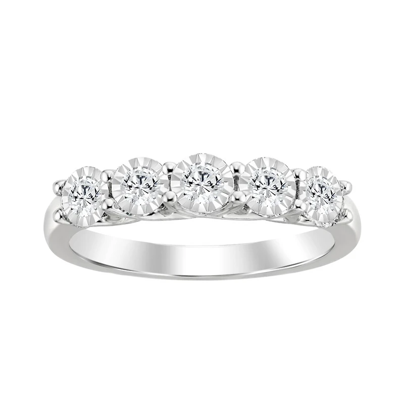 Eternity Ring in Silver Set with Lab-Grown Diamonds