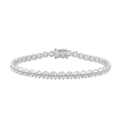 Bracelet Tennis en Argent Sterling Serti de Diamants Cultivés en Laboratoire - 5.00CT. Color: blanc | Doucet Latendresse