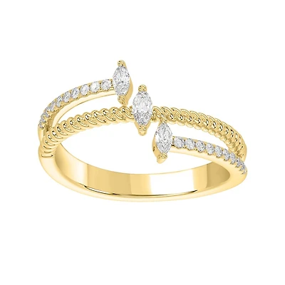 10k Gold Cocktail Ring Set with Diamonds
