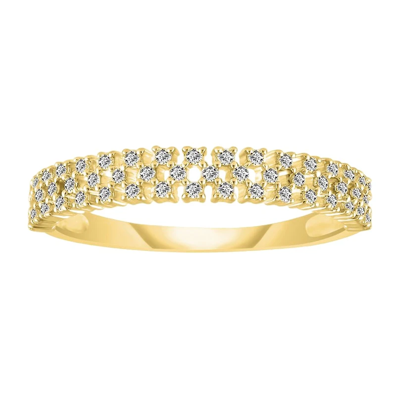 Bague Semi-Éternité en Or 10k Sertie de Diamants