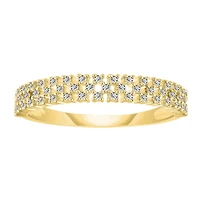Bague Semi-Éternité en Or 10k Sertie de Diamants