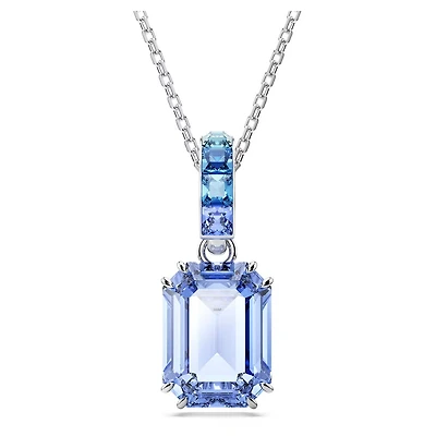 Collier Millenia en Métal Rhodié avec Cristaux Swarovski Bleu - 65 - 75 cm. Color: blanc | Doucet Latendresse