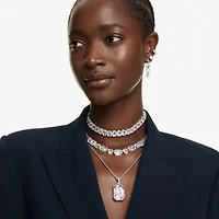 Collier Millenia en Métal Rhodié avec Cristaux Swarovski - 65-75 cm. Color: blanc | Doucet Latendresse