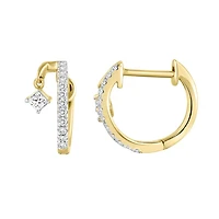 Boucles d’Oreilles Huggies en Or 10K Serties de Diamants
