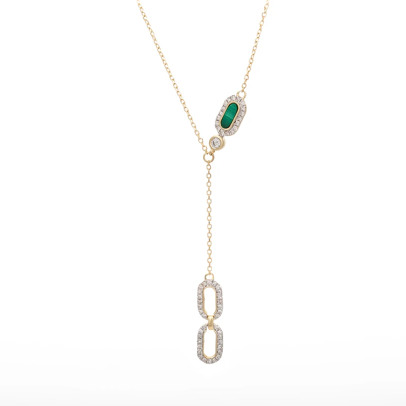 Collier avec Pendentif en Or 10K Serti de Diamants