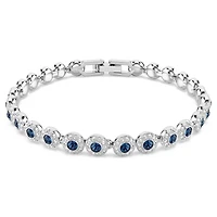 Bracelet Una Angelica en Métal Rhodié avec Cristaux Swarovski Bleu - 19cm. Color: blanc | Doucet Latendresse