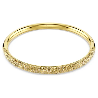 Dextera Bangle in Gold Plated Metal with Swarovski Crystals - 6.5