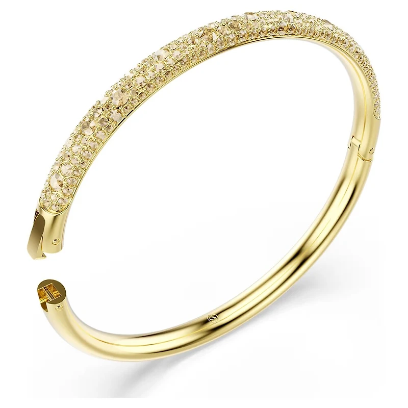 Dextera Bangle in Gold Plated Metal with Swarovski Crystals - 6.5