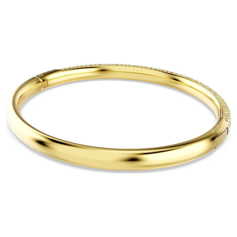 Dextera Bangle in Gold Plated Metal with Swarovski Crystals - 6.5