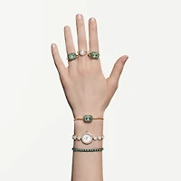 Dextera Bangle in Gold Plated Metal with Swarovski Crystals - 6.5