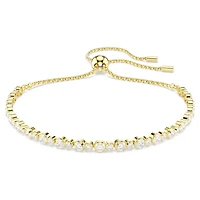 Matrix Tennis Bracelet in Gold Plated Metal with Swarovski Crystals - 9.5