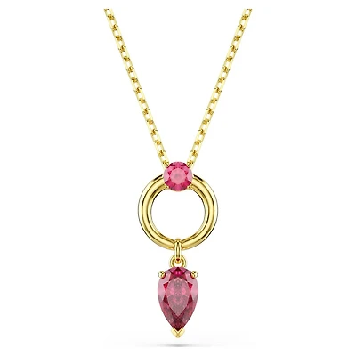 Mesmera Pendant Plated in Gold with Red Swarovski Crystals. Color: yellow | Doucet Latendresse