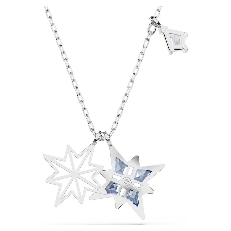 Pendentif Symbolica en Métal Rhodié avec Cristal Swarovski Étoile Bleu. Color: blanc | Doucet Latendresse