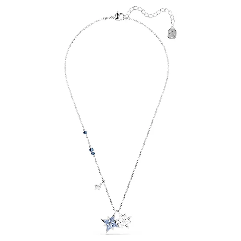 Pendentif Symbolica en Métal Rhodié avec Cristal Swarovski Étoile Bleu. Color: blanc | Doucet Latendresse