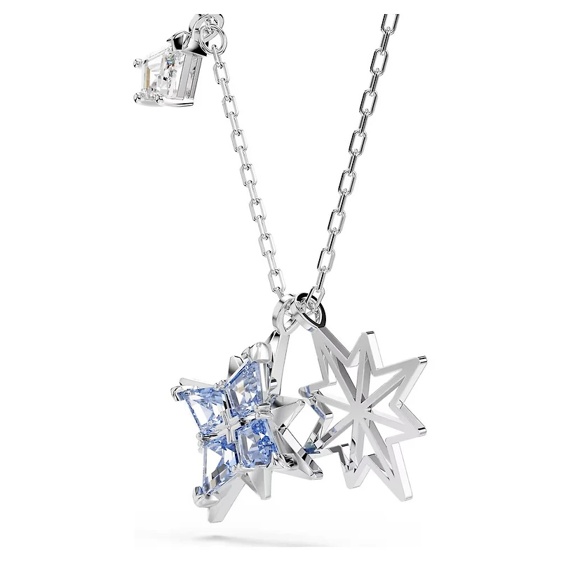 Pendentif Symbolica en Métal Rhodié avec Cristal Swarovski Étoile Bleu. Color: blanc | Doucet Latendresse