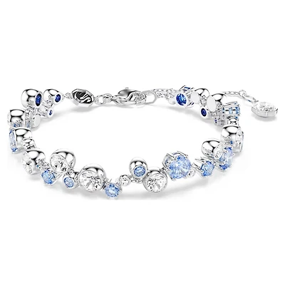 Constella Bracelet in Rhodium-Plated Metal Set with Blue Swarovski Crystals. Color: white | Doucet Latendresse