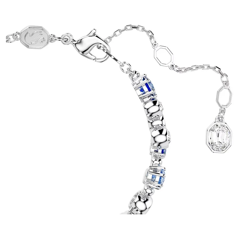 Bracelet Constella en Métal Rhodié Serti de Cristaux Swarovski Bleus. Color: blanc | Doucet Latendresse