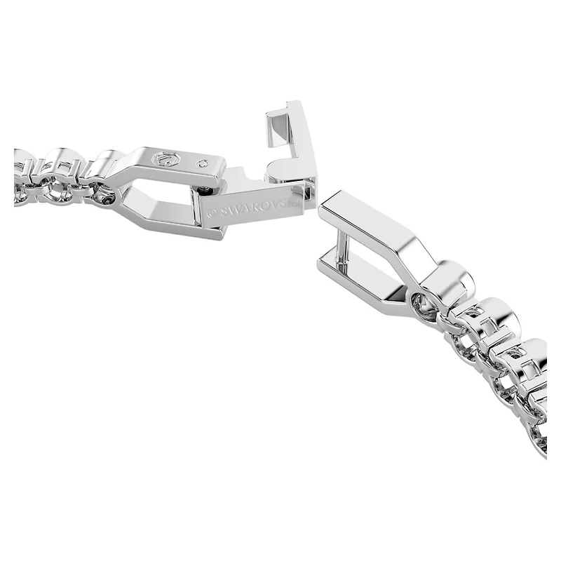 Bracelet Tennis Imber Emily en Métal Rhodié Serti de Cristaux Swarovski Bleus. Color: blanc | Doucet Latendresse