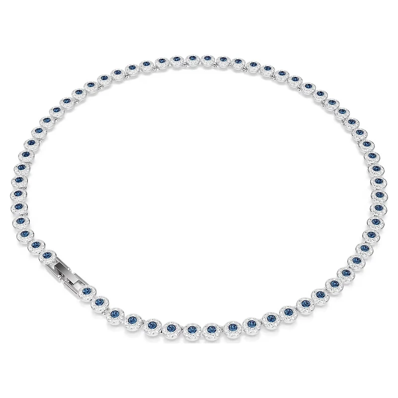 Collier Una Angelic en Métal Rhodié avec Cristaux Swarovski Bleu - 40cm. Color: blanc | Doucet Latendresse