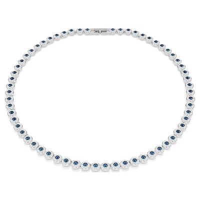 Una Angelic Necklace in Rhodium-Plated Metal with Blue Swarovski Crystals - 40cm. Color: white | Doucet Latendresse