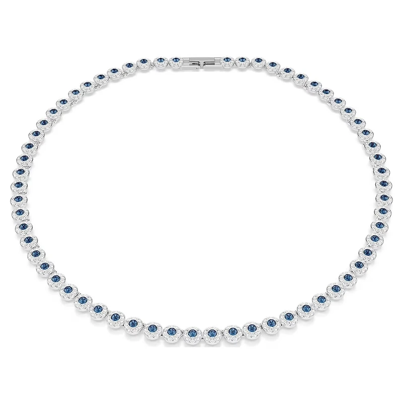 Collier Una Angelic en Métal Rhodié Serti de Cristaux Swarovski Bleus et Blancs. Color: blanc | Doucet Latendresse