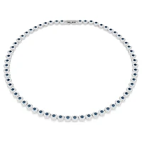 Collier Una Angelic en Métal Rhodié Serti de Cristaux Swarovski Bleus et Blancs. Color: blanc | Doucet Latendresse