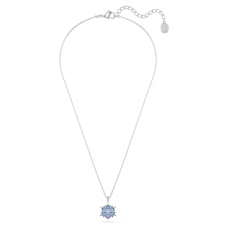 Collier Magic en Métal Rhodié avec Cristaux Swarovski Bleu - 43cm. Color: blanc | Doucet Latendresse