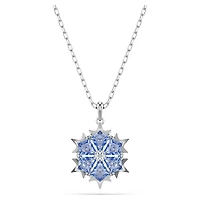 Pendentif Flocon de Neige Serti de Cristaux Swarovski Bleus-Gris avec Chaine. Color: blanc | Doucet Latendresse
