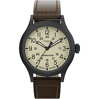 Montre Timex T49963 avec Boitier en Laiton et Bracelet en Cuir - 40mm | Doucet Latendresse