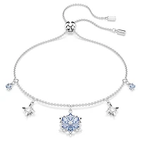 Bracelet Flocon de Neige Serti de Cristaux Swarovski Bleus-Gris - 24 cm. Color: blanc | Doucet Latendresse