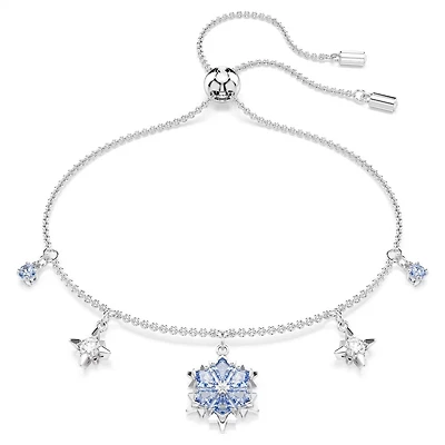 Magic Bracelet in Rhodium-Plated Metal with Blue Swarovski Crystals - 9.5