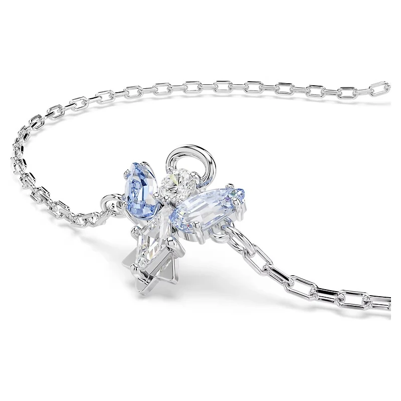 Bracelet Magic en Métal Rhodié avec Cristaux Swarovski Bleu en forme d'ange - 9.5