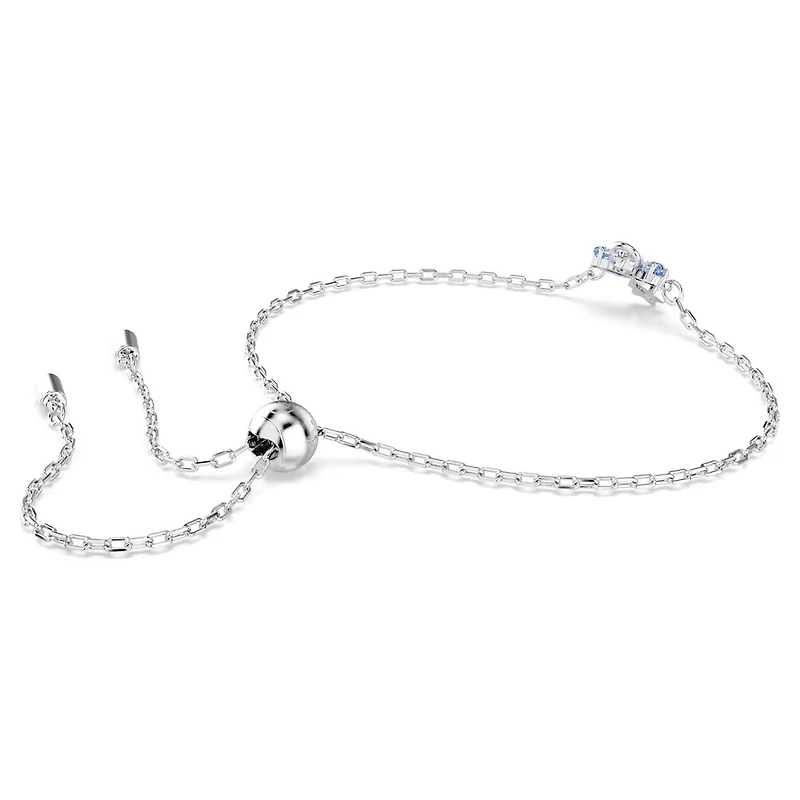 Rhodium-Plated Metal “Magic” Bracelet with Blue Swarovski Crystals in the Shape of an Angel - 9.5