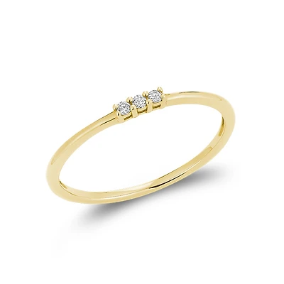 10K Gold Ring Set with 3 Diamonds - 5Pts. Color: yellow | Doucet Latendresse