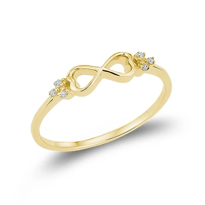 10k Gold Infinity Ring Set with Diamonds - 3Pts. Color: yellow | Doucet Latendresse