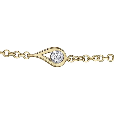 10K Gold Link Bracelet with Drop Set with Diamonds - 33Pts. Color: yellow | Doucet Latendresse