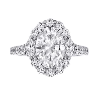 Bague Solitaire en Or blanc 10k Sertie de Diamants Cultivés Laboratoire