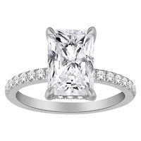Bague Solitaire en Or blanc 10k Sertie de Diamants Cultivés Laboratoire