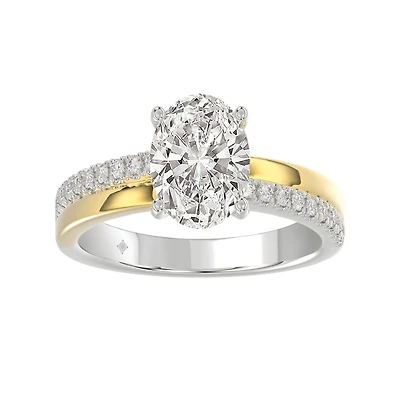 Two-Tone 14k Gold Semi-Eternity Ring Set with Diamonds - 2.25CT. Color: 2 tone | Doucet Latendresse