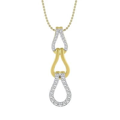 Necklace with 10K Gold Pendant Set with Diamonds - 25Pts. Color: yellow | Doucet Latendresse