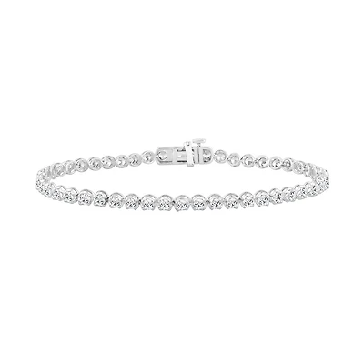 Silver Tennis Bracelet Set with Lab-Grown Diamonds - 3.00CT. Color: white | Doucet Latendresse