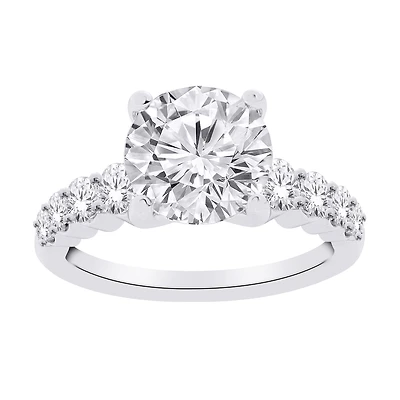 10k White Gold Ring Set with Lab-Grown Diamonds - 1.5CT. Color: white | Doucet Latendresse