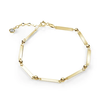 10K Gold Engravable Name Tag Bracelet - 8