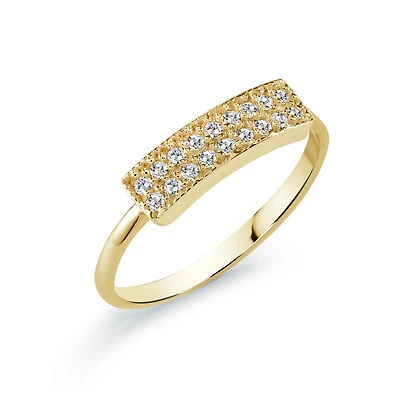 10K Gold Cocktail Ring Set with Cubic Zirconia. Color: yellow | Doucet Latendresse