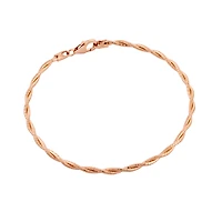 Bracelet Rigide Torsadé en Argent Sterling Rose - 7.5