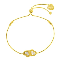 Bracelet Ajustable avec Billes et Coeurs en Argent Sterling - 10