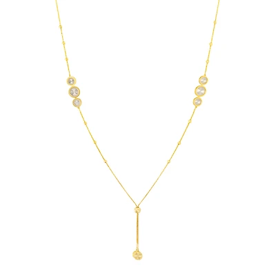 Collier Ajustable avec Billes et Motifs Arrondis en Argent Sterling - 70cm. Color: jaune | Doucet Latendresse